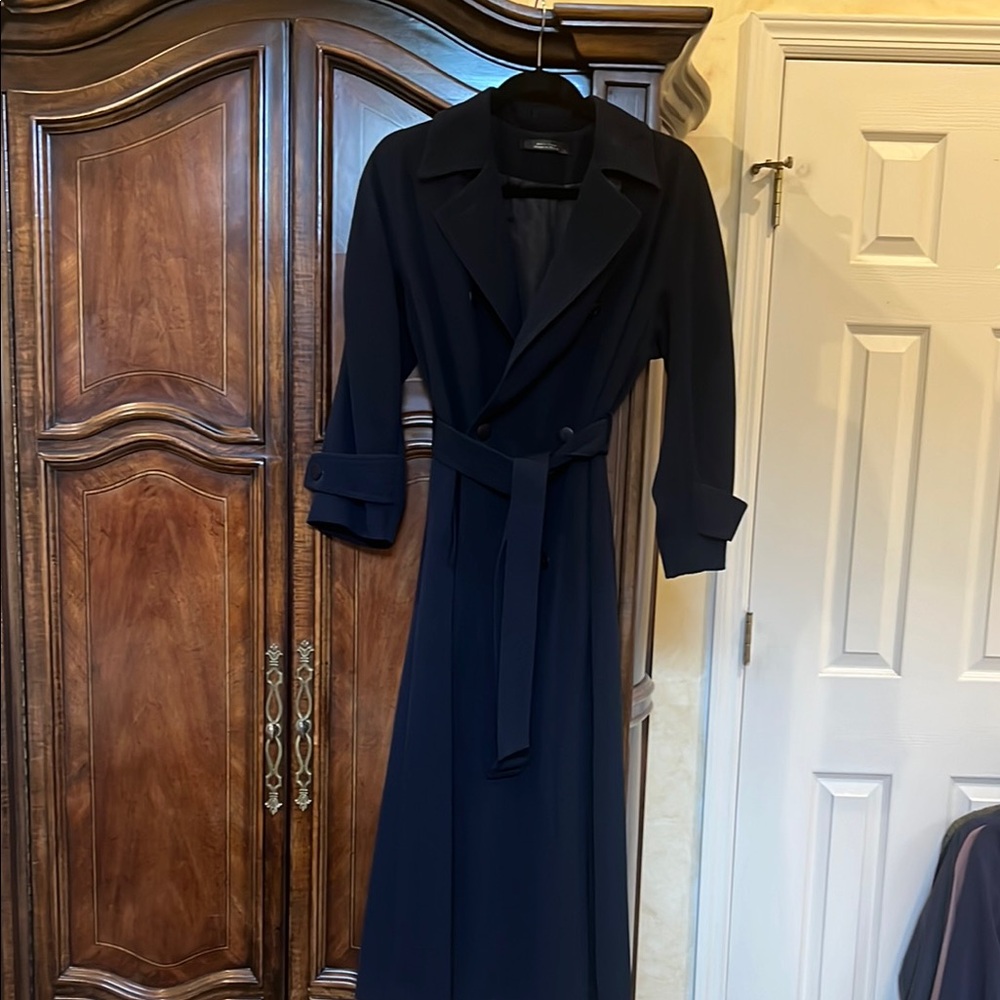 Elegant Navy Women's Trench Coat